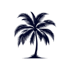 Palm tree silhouettes Clip art isolated vector illustration on white background
