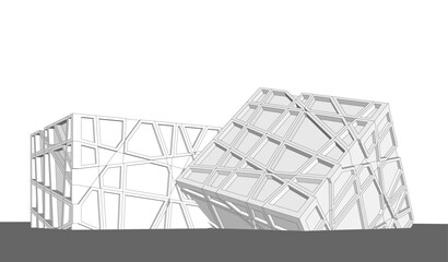 Building 3d structure. Architectural background. 