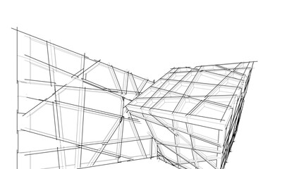 Building 3d structure. Architectural background. 