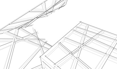 Building 3d structure. Architectural background. 