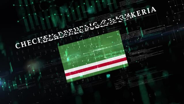 Chechen Republic of Ichkeria With Digital flag