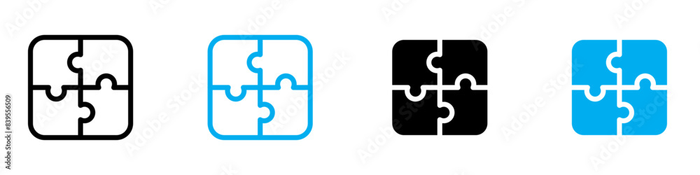Poster puzzle icon vector set collection for web