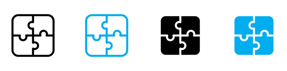 Puzzle icon vector set collection for web