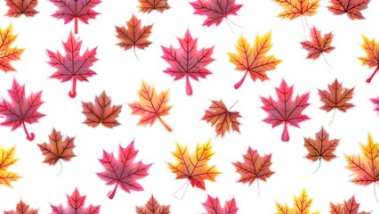 neon leaves maple autumn background