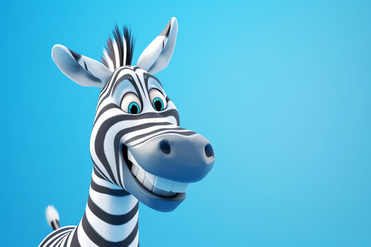 funny zebra, AI generated