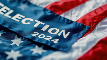 Obraz premium 2024 Elections: American Flag Symbolizing Democratic Process and National Unity 