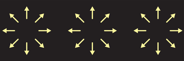 Inward arrow icon vector. Four Arrows icon sign symbol in trendy flat style. Arrow pointing center vector icon illustration isolated on white and black background