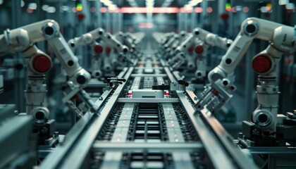 An impressive ultra sharp photograph showcases the seamless coordination of high precision robot