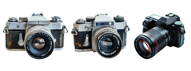 A camera isolated on white transparent background, PNG File. Perfect for clipart