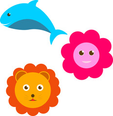 cute animal vector face design 