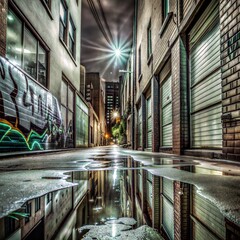 Obraz premium Urban crime backdrop with a gang feel in a vibrant city photo