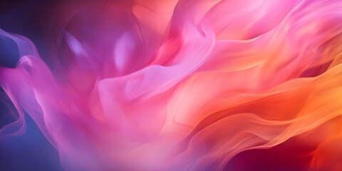 Obraz premium Vibrant Smoke Puffs on a Dark Background with Pink and Orange Hues. Concept Colorful Smoke Puffs, Dark Background, Vibrant Hues, Pink, Orange