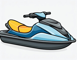 An illustration of a jet ski isolated on a white background