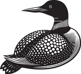 loon silhouette vector illustration, Loon silhouette vector art illustration with white background