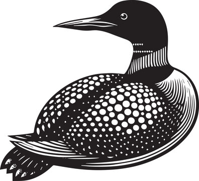 recommend clip art: loon silhouette vector illustration, Loon silhouette vector art illustration with white background