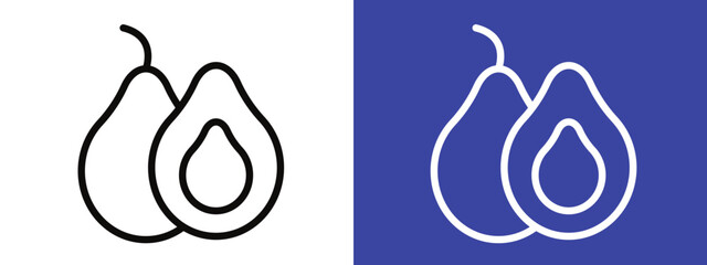 Avocado icon logo set vector