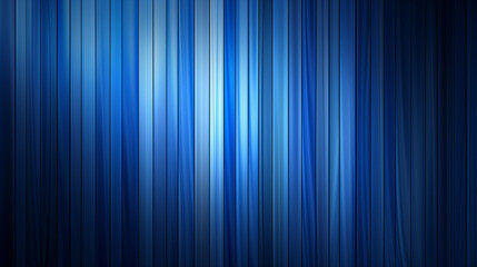 A close-up shot of a blue curtain with vertical stripes, reminiscent of a theater stage curtain, illuminated by a soft light source