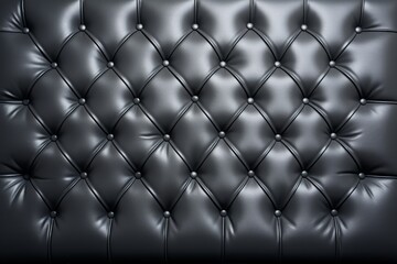 Close Up of Black Leather Upholstery With Diamond Stitching
