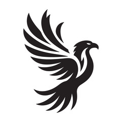 Obraz premium Flying eagle logo vector art illustration