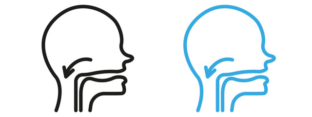 Swallowing reflex icon mark in filled style