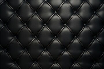 Close Up of Black Leather Upholstery With Diamond Stitching