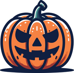 Funny Halloween pumpkin silhouette vector.
Halloween pumpkin icons style on white background
