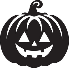 Funny Halloween pumpkin silhouette vector.
Halloween pumpkin icons style on white background