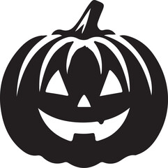 Funny Halloween pumpkin silhouette vector.
Halloween pumpkin icons style on white background