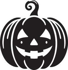 Funny Halloween pumpkin silhouette vector.
Halloween pumpkin icons style on white background