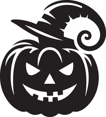 Funny Halloween pumpkin silhouette vector.
Halloween pumpkin icons style on white background