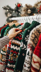 Experience the excitement holiday shopping with this ultra-sharp image, capturing a woman browsing