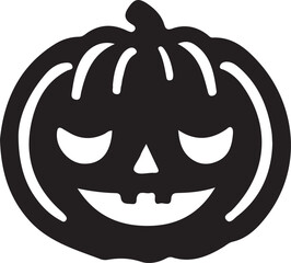 Funny Halloween pumpkin silhouette vector.
Halloween pumpkin icons style on white background