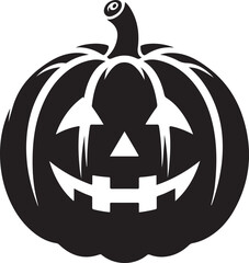 Funny Halloween pumpkin silhouette vector.
Halloween pumpkin icons style on white background