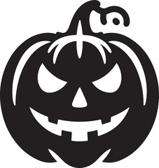 Funny Halloween pumpkin silhouette vector.
Halloween pumpkin icons style on white background