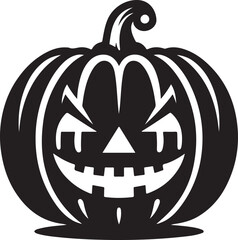 Funny Halloween pumpkin silhouette vector.
Halloween pumpkin icons style on white background