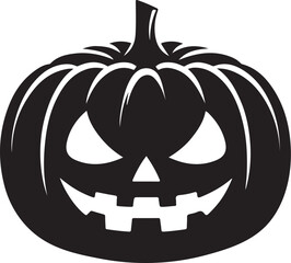 Funny Halloween pumpkin silhouette vector.
Halloween pumpkin icons style on white background