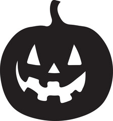 Funny Halloween pumpkin silhouette vector.
Halloween pumpkin icons style on white background