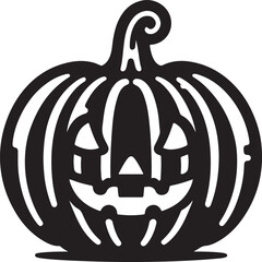 Funny Halloween pumpkin silhouette vector.
Halloween pumpkin icons style on white background