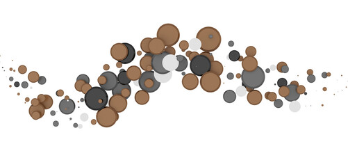  Colorful assorted confetti with serpentine on white