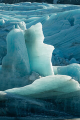 Icebergs in the glacier lagoon in the Skaftafell national park in Iceland