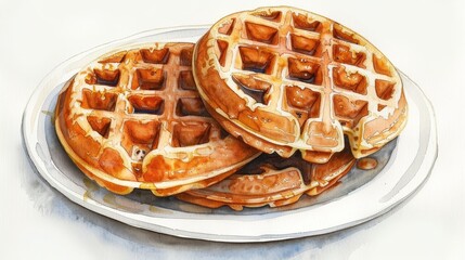 Waffles isolated on white background