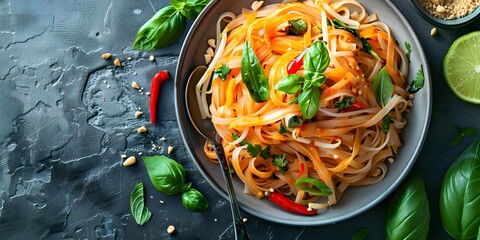 Capturing the Irresistible Flavors of Street Food Dark and Mouthwatering Photos of Pad Thai Noodles. Concept Food Photography, Street Food, Dark and Moody, Pad Thai Noodles, Mouthwatering