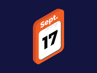 September 17-Calendar day icon vector illustration
