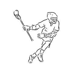 Lacrosse Sport Sketch Outline vector