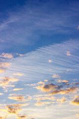 Cloudy sky at sunset