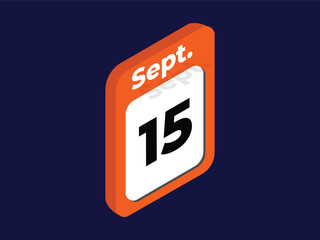 September 15-Calendar day icon vector illustration