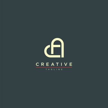 initial letter logo CA, CA or AC modern minimalist stock vector logo design
