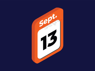 September 13-Calendar day icon vector illustration