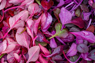 Vibrant red and purple amaranth leaves background