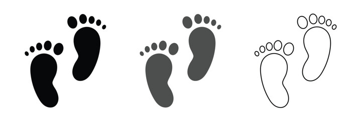 Baby feet icon on white background .Vector Illustration.